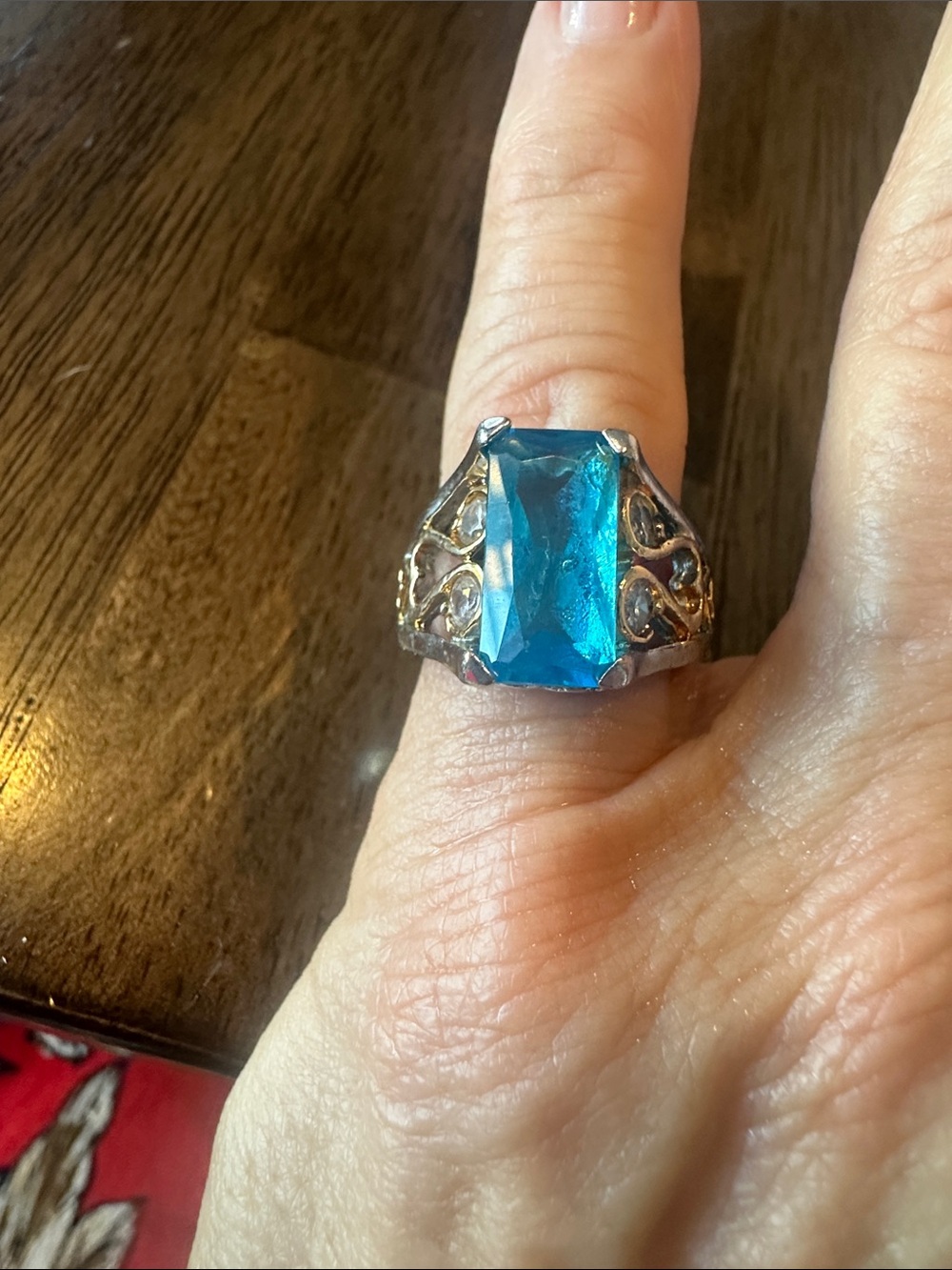 Blue Stone Statement Ring - Unbranded
